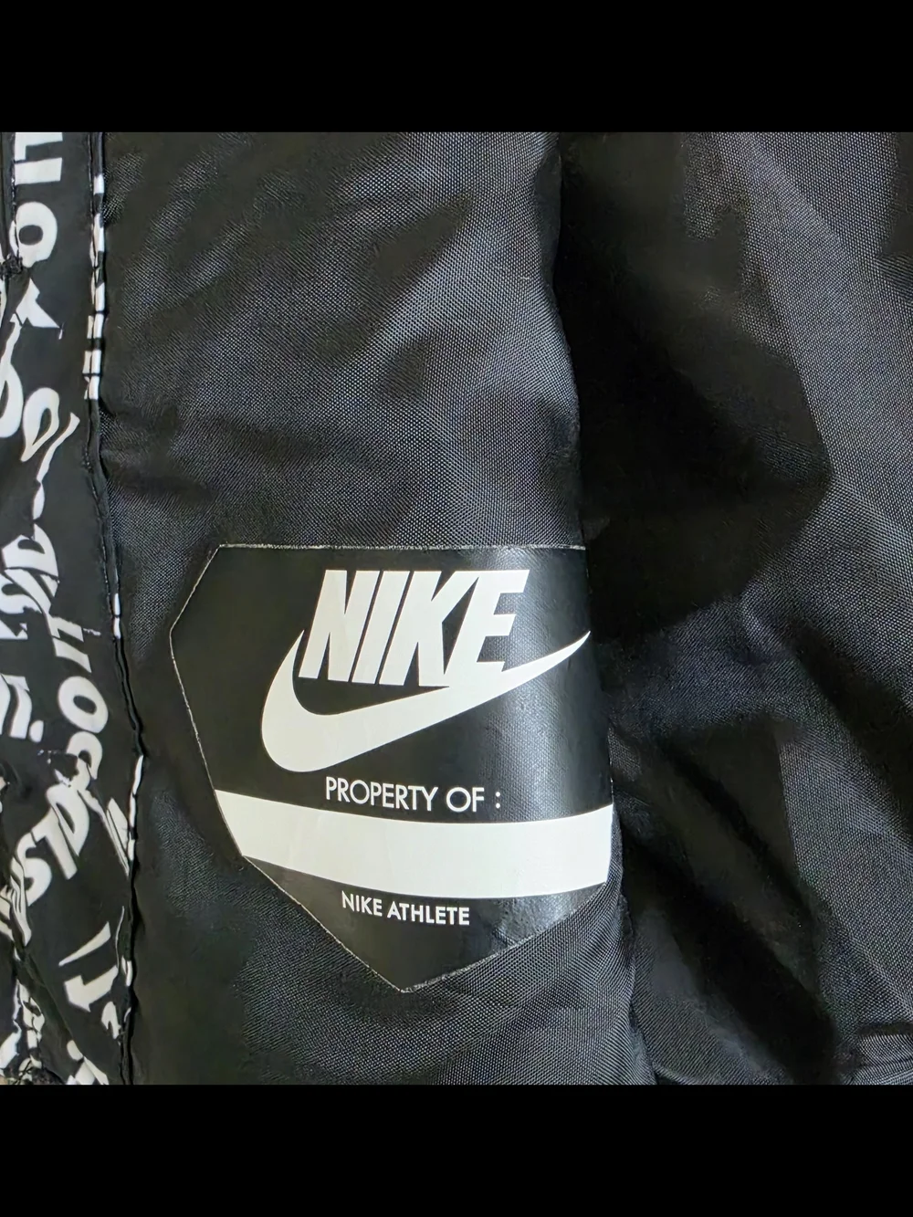 Nike Toddler Puffer Jacket Black White Just Do It Print Size 2T